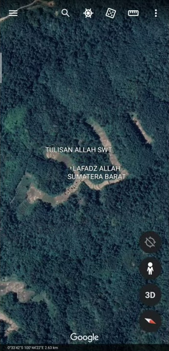 Lafadz ALLAH di Sumatera Barat Google Earth