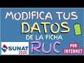 ✍🏼 COMO MODIFICAR DATOS DE MI FICHA RUC 💻 💥ACTUALIZACION FICHA RUC  [ SUNAT 2020 ]