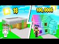 Invictor VS Acenix 😭 Cuál es la MEJOR casa de LOS COMPAS en MINECRAFT 💰 casa de 1$ VS 100000$