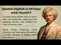Spoken English in 30 Days with ChatGPT || English For A1 A2 level