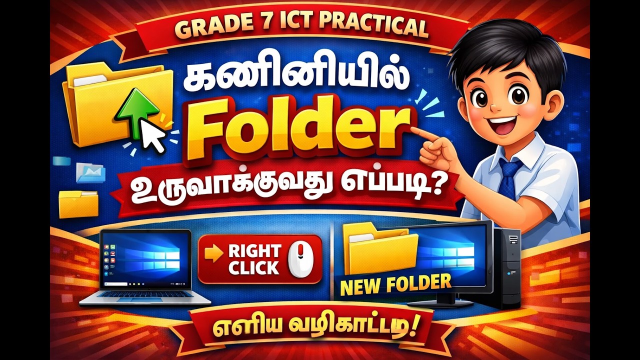 Folder Ict Computer Grade 7 ICT Practical | How to Create a Folder in Computer | Tamil ...