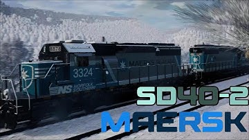 MAERSK SEALAND EMD SD40-2 In winter train Sim World 2 (PS5) (4K60fps) happy New year 2022