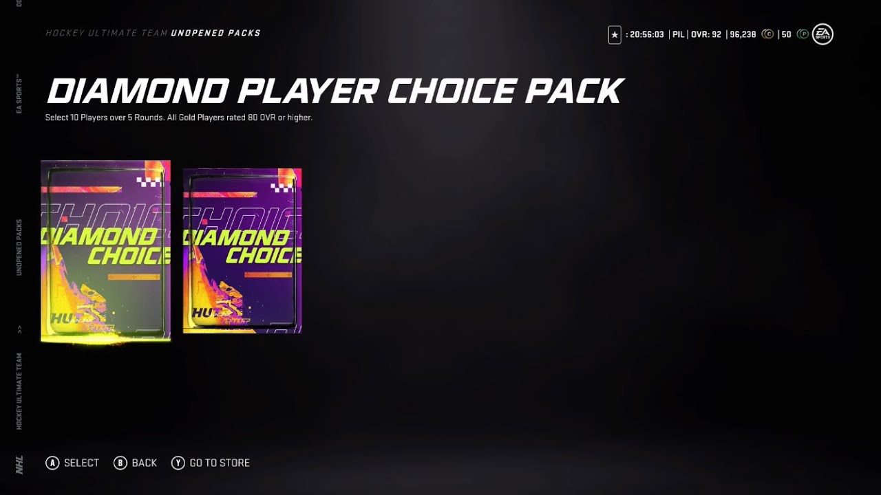 PURPLE PULL FROM MY DIAMOND PLAYER CHOICE PACKS?! (NHL 21 HUT PACK OPENING)