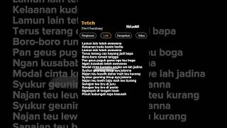 Lirik Lagu Teteh-Doel Sumbang #trending #lagusunda #liriklagu #shorts