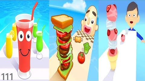 Juice Run vs Sandwich Runner vs Ice Cream Run - Triple Gameplay 111 (Android/iOS).