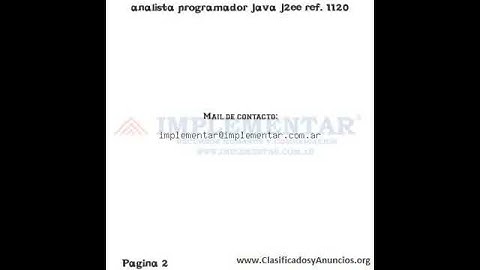 analista programador java j2ee ref. 1120 Fecha: 29 de julio de 2011