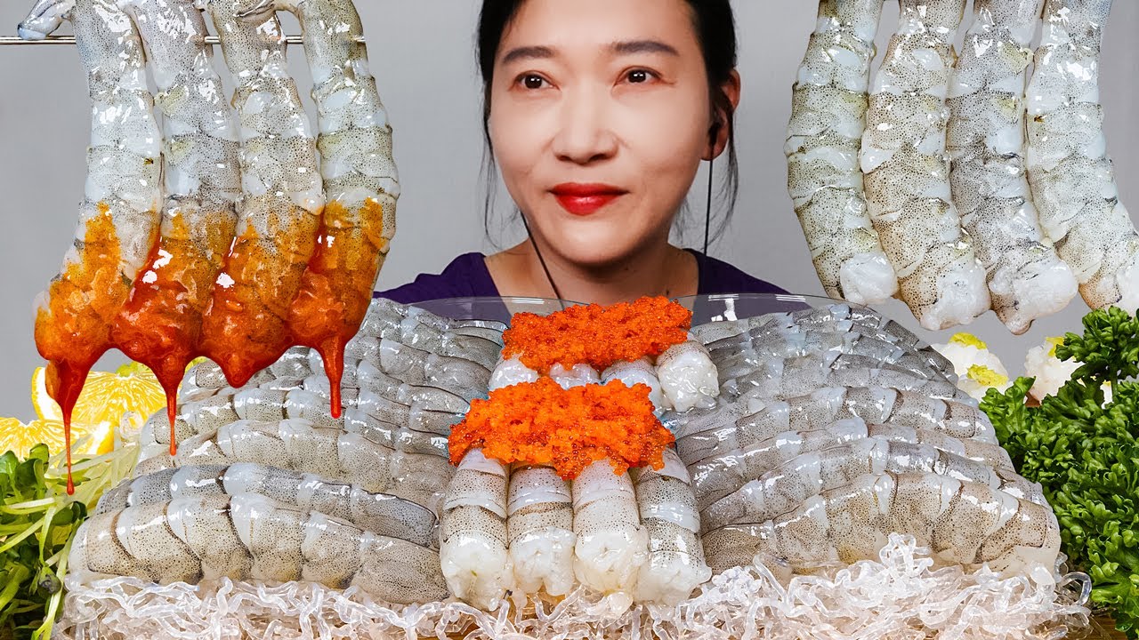 АСМР ЕДА креветка мукбанг ASMR MUKBANG EATING SOUNDS