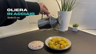 Oliera in acciaio con salvagoccia da 500 cc