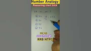 Number Analogy reasoning short trick #maths #mathstricks #shorts#sscgd #rrb#ntpc #trending