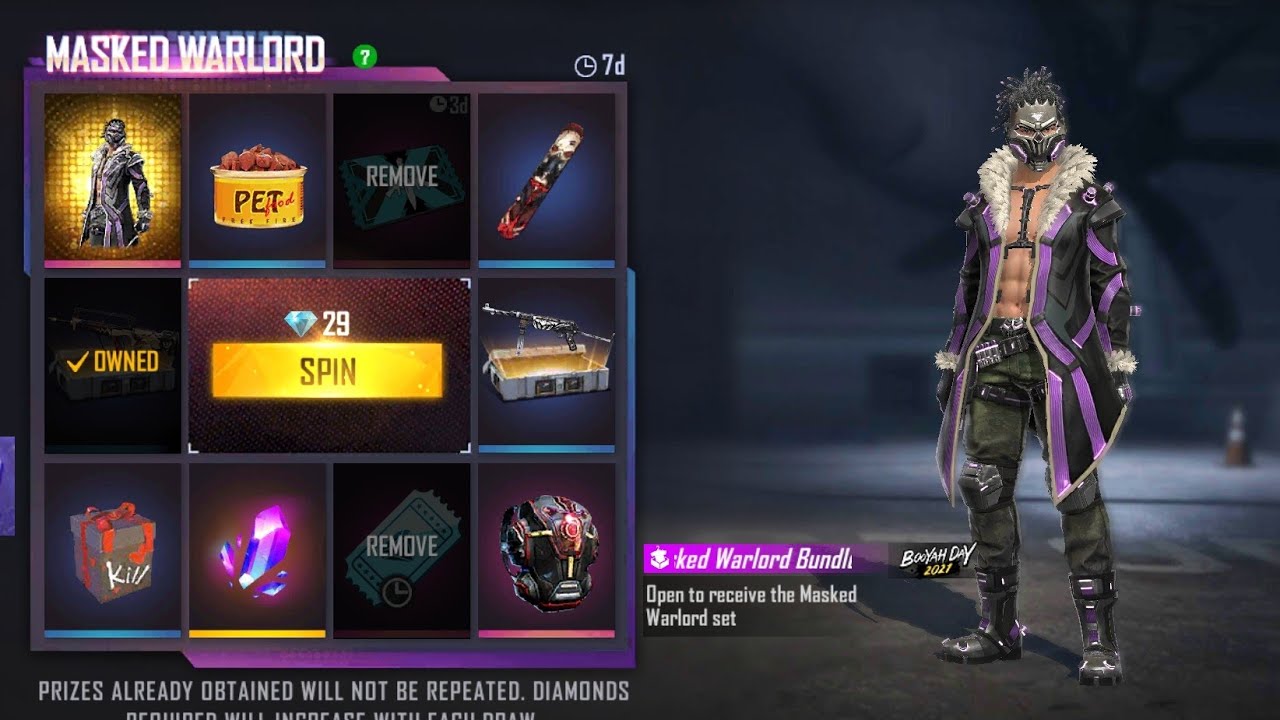 Masked Warlord Bundle | Faded Wheel | Booyah Day 2021 | free fire