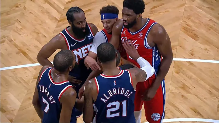 KD tryna fight Joel Embiid cuz he talked some sh*t after hitting a dagger