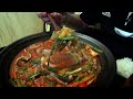 [텐트/리얼먹방] 나만의 비법 애호박 돼지고기 국밥&amp;초간단 부추무침 해장 끝! Mukbang Eating Show(cooking)Korean food
