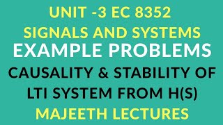 EC 8352 SIGNALS AND SYSTEMS CAUSALITY AND STABILITY OF H(S)