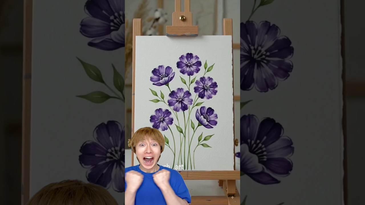 experimento Garlic + Blue Paint = Beautiful Flower ArtCaption: #ai#art#painting#garlicart#bluepaint