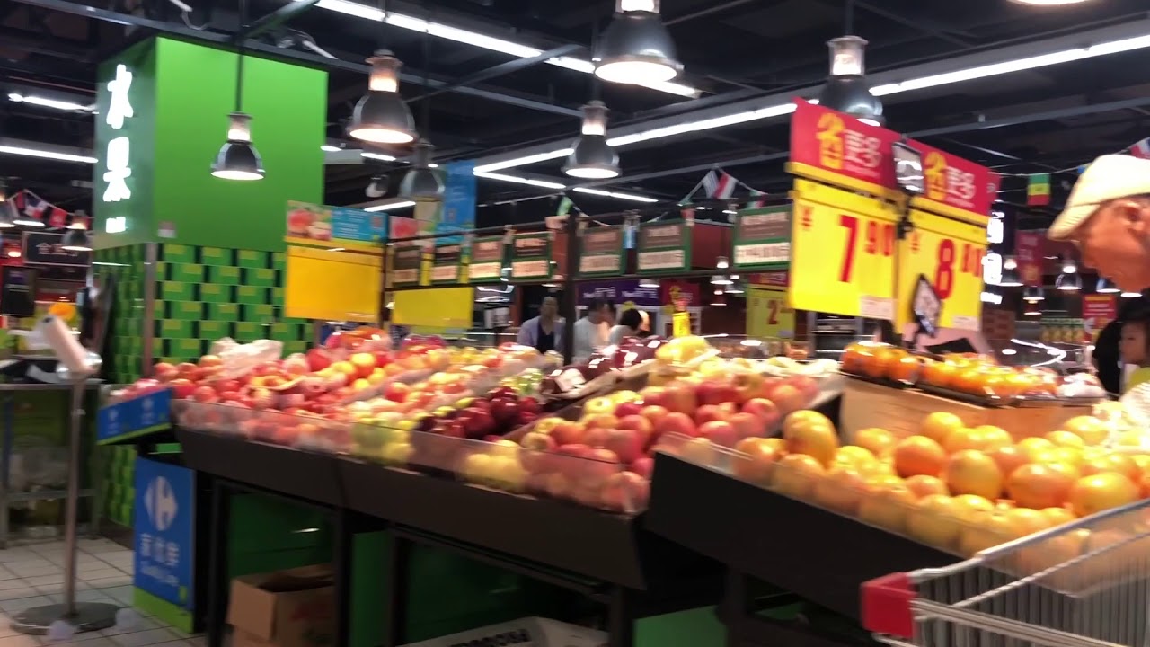 Tourist voiceover - Beijing, Supermarket Carrfour, asmr