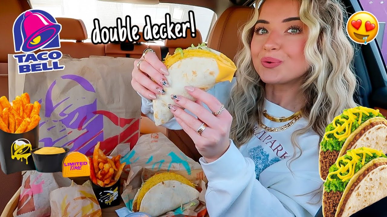 Trying Taco Bell NEW DOUBLE DECKER TACOS + Gucci Bag Giveaway!