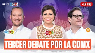 Tercer debate por la CDMX entre Clara Brugada, Santiago Taboada y Salomón Chertorivski | Heraldo TV