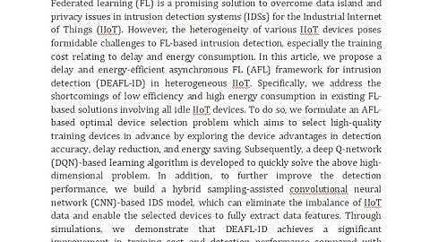 Delay and Energy Efficient Asynchronous Federated Learning for Intrusion Detection in Heterogeneous