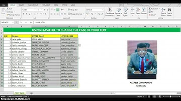 EXCEL VIDEO: CHANGING TEXT CASE USING FLASH FILL
