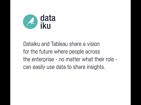 PARTNER VIDEO Dataiku x Tableau Integrations In Action