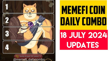 Memefi Coin Daily Combo Unlock | 18 July secret code unlock