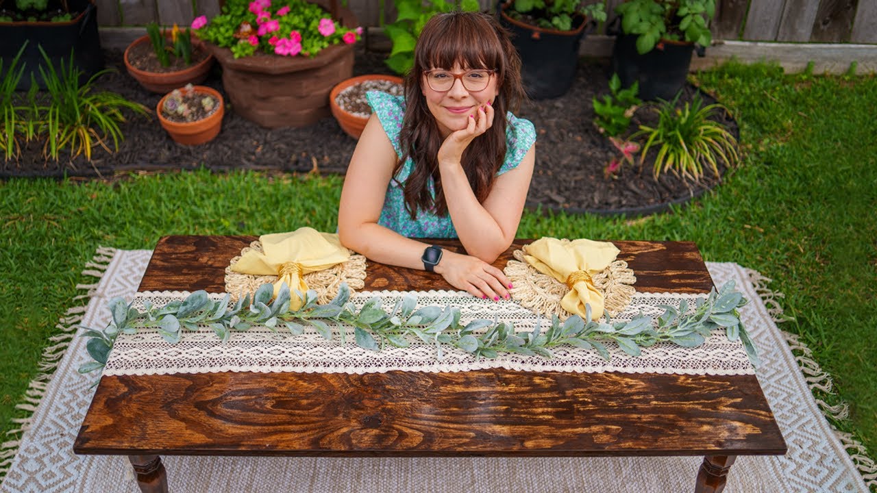 Build A Super CUTE and CHEAP Plywood Table | Garden DIY