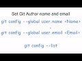 Basic Git operations: 38 Configure Git author name and email