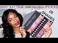Mary Kay True Dimensions Lipstick Swatches