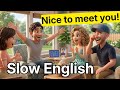 Tell Me About Yourself! Meeting New Neighbors  - Slow and Easy English For Beginners