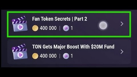 Fan Token Secrets | Part 2 | Tapswap Video Code | Fan Token Secrets | Part 2