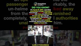 Motorcyclist Gets Thrown Through Open Door of a Moving Bus