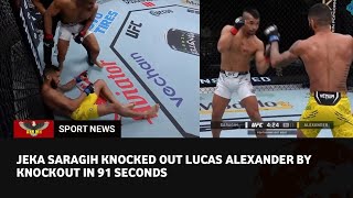 UFC Vegas 82 Highlights:  Jeka Saragih slumps Lucas Alexander with 91-second knockout