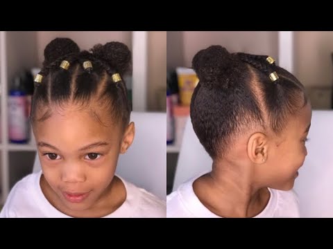 Kids Rubberband Buns | Quick & Easy Hairstyle for Curly Kids - YouTube