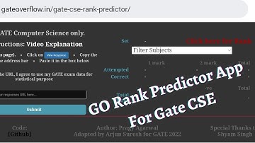 Gate Overflow Rank Predictor | Gate CSE-2022 | Gate Examination