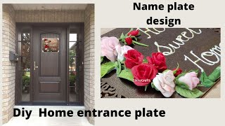 Diy Name Plate / Home Entrance plate | Welcome Door sign making | Sikha Crafts