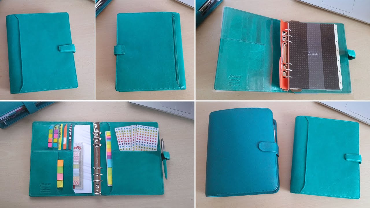 Filofax Lockwood Aqua A5 Organiser / Agenda ad anelli 