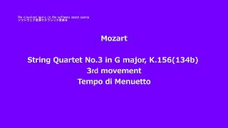 Mozart String Quartet No.3 in G major, K.156(134b) (3/4) 3rd movement. Tempo di Menuetto.