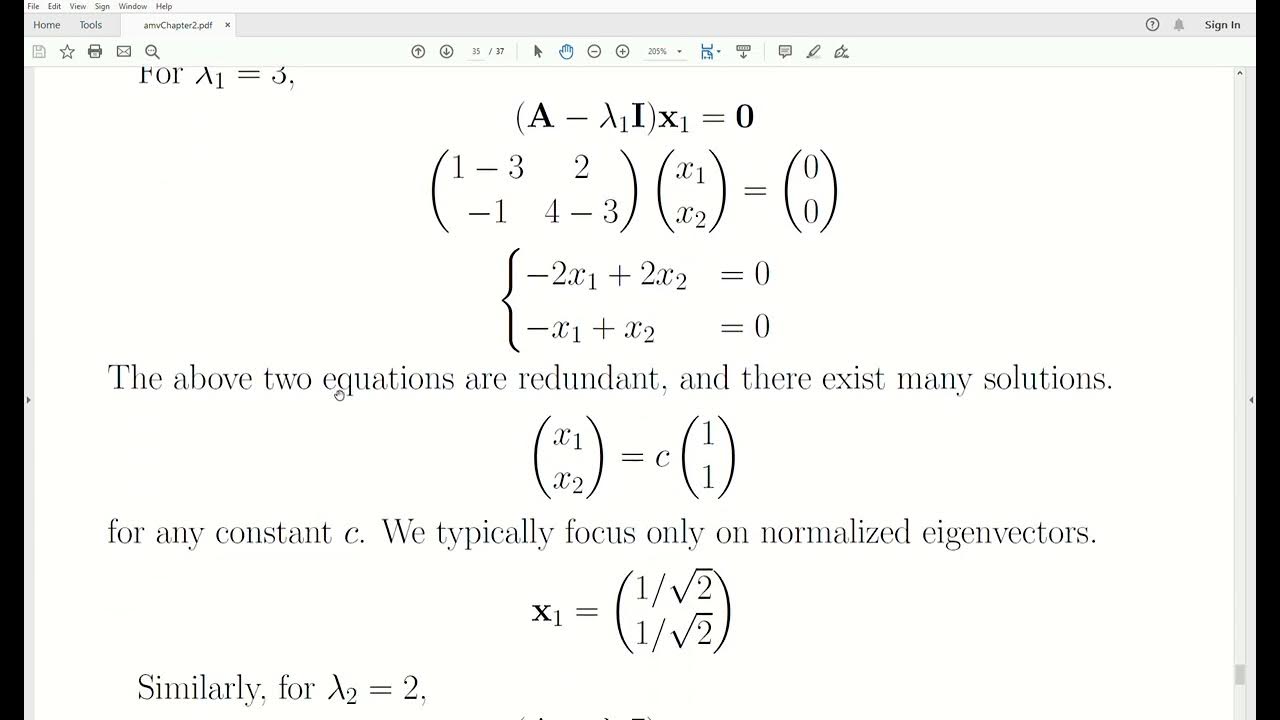 amv10 Matrix Algebra Orthogonal Vectors and Matrices. EigenValues