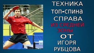 ТЕХНИКА ТОП-СПИНА СПРАВА СО СРЕДНЕЙ ЗОНЫ ТЕХНИКА ТОП-СПИНА СПРАВА СО СРЕДНЕЙ ЗОНЫ