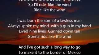 Christopher Cross - Ride Like The Wind - Scroll Lyrics "22" chords