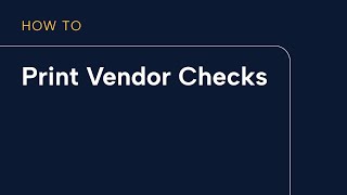 How to Print Vendor Checks screenshot 2
