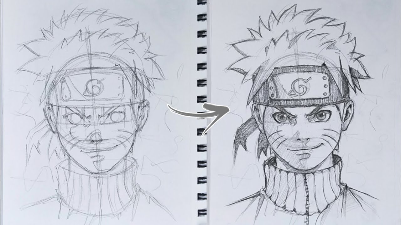 How to draw Naruto step by step , anime Drawing using Loomis method ...
