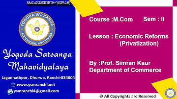 Lecture-05 | M Com Sem II | Business Environment By Prof. Simran Kaur | YSM Ranchi