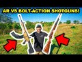BOLT-ACTION vs AR Style SHOTGUN Hunting CHALLENGE!!! (Catch Clean Cook)