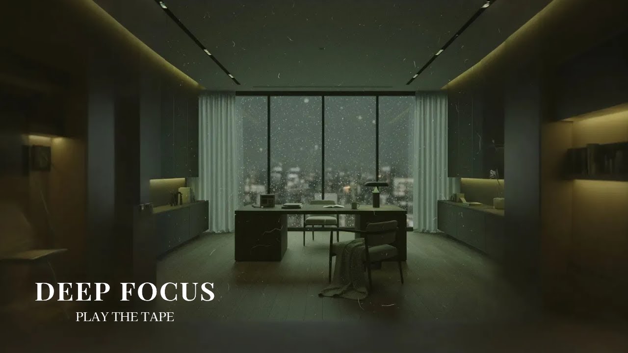 Cozy Winter Lo-fi in a Deep Green Study | Tape Noise & Still Piano ❄️