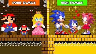 Family Challenge: Mario vs Sonic Family Poor vs Rich Challenge!