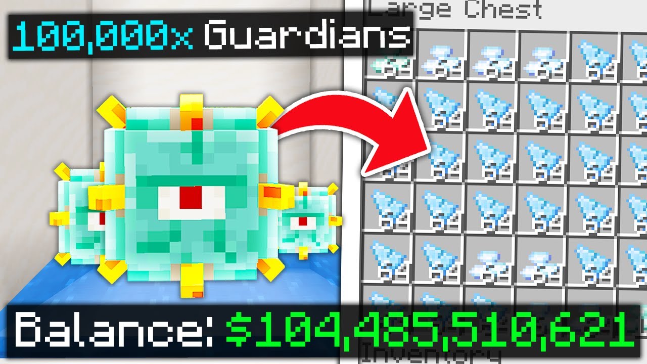 RICH GUARDIAN FARM BUILD MAKES BILLIONS PER SECOND! | Minecraft Skyblock (PvPWars Ice)