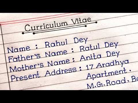 How To Write A Resume | Cv In English | How To Write A Curriculum Vitae | English Writing |