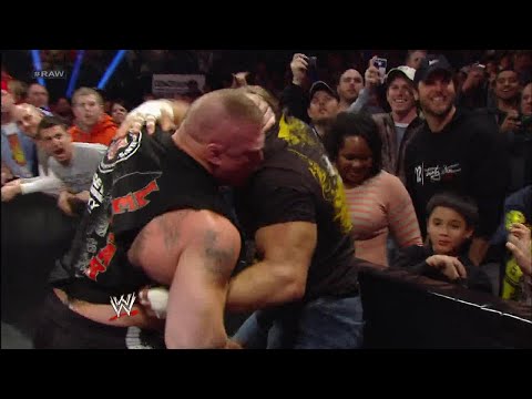 Triple H And Brock Lesnar Clash During Fight Between Mr McMahon And Paul Heyman