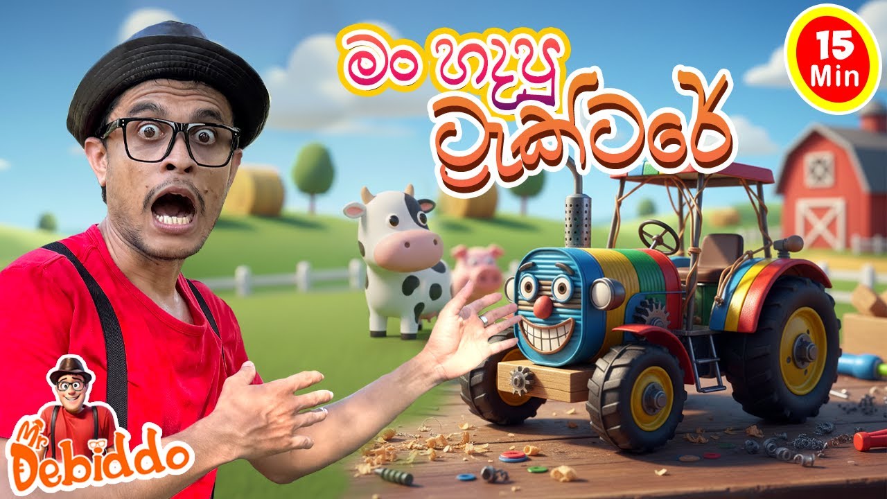 සෙල්ලම් ට්‍රැක්ටරේ 🚜| WOW Mr. Debiddo Made a Toy Tractor| Creative Toy Making| Fun Learn For Kids